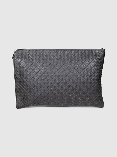 Bottega Veneta Black Intrecciato Leather Clutch Bottega Veneta Black Intrecciato Leather Clutch