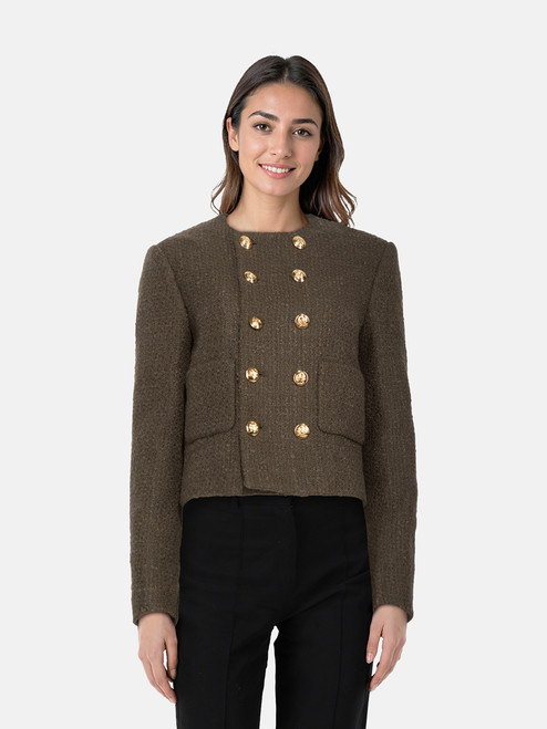 Céline Khaki Wool Double Breasted Jacket Céline Khaki Wool Double Breasted Jacket
