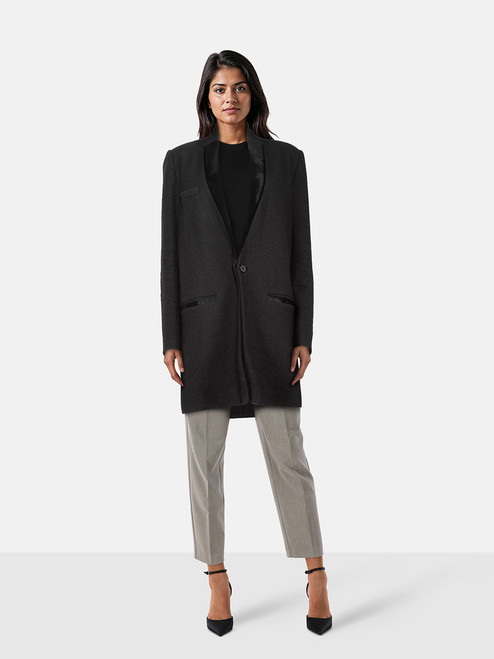 Isabel Marant Black Wool & Ponyhair Lapel Coat Isabel Marant Black Wool & Ponyhair Lapel Coat