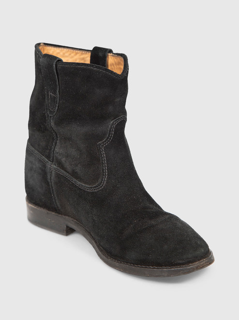 Isabel Marant Isabel Marant Étoile Black Suede Ankle Cowboy Boots Isabel Marant Isabel Marant Étoile Black Suede Ankle Cowboy Boots