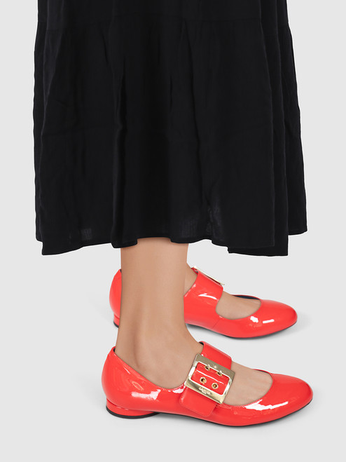 Lanvin Red Patent Mary Jane Buckle Shoes Lanvin Red Patent Mary Jane Buckle Shoes