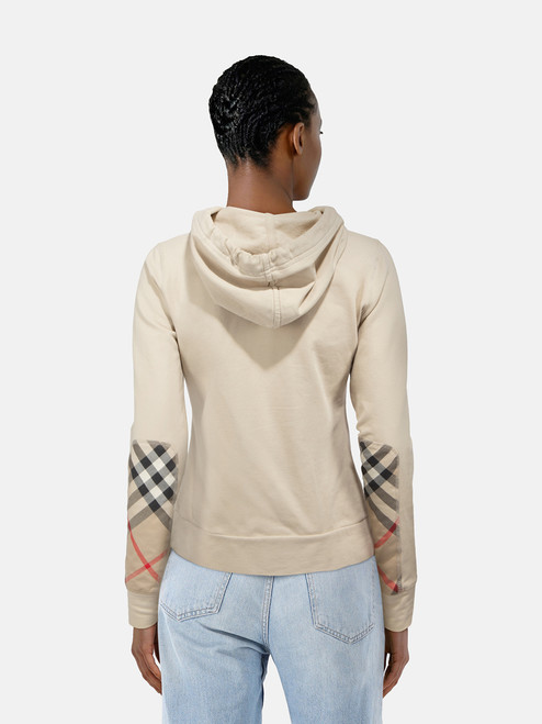 Burberry Beige Nova Check Patch Hoodie