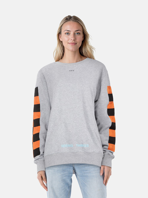 Off-White Grey 'Seeing Things' Oversized Sweatshirt Off-White Grey 'Seeing Things' Oversized Sweatshirt
