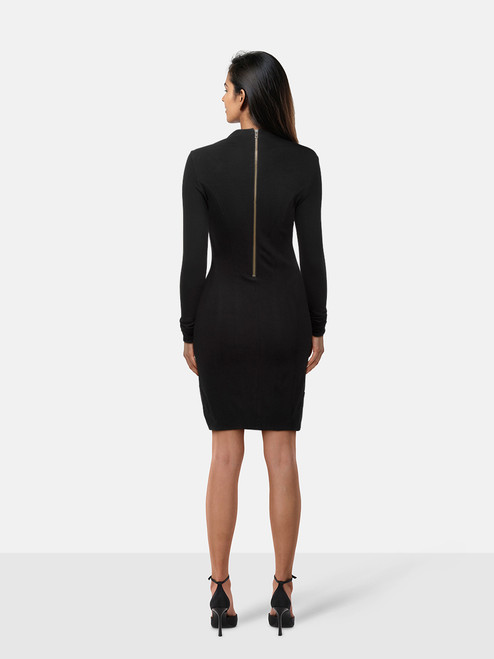 Helmut Lang Black Knee Length Long Sleeve Dress
