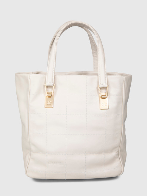 Chanel Vintage 03-04 Ecru Leather Chocobar Bag