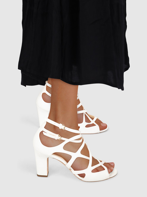 Jimmy Choo White Leather Dillan Heels