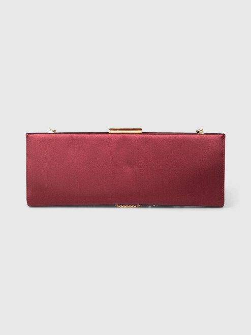 Salvatore Ferragamo Burgundy Satin Clutch Bag Salvatore Ferragamo Burgundy Satin Clutch Bag
