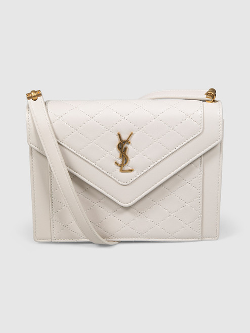 Saint Laurent White Leather Gabby Crossbody Bag Saint Laurent White Leather Gabby Crossbody Bag