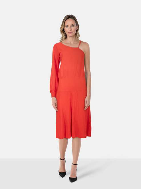 A.L.C. Red Off Shoulder Strappy Midi Dress A.L.C. Red Off Shoulder Strappy Midi Dress