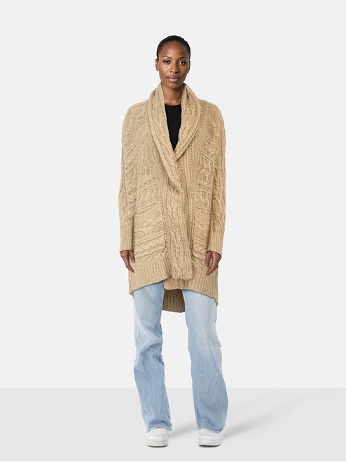 Ralph Lauren Beige Knit Mid Length Cardigan Ralph Lauren Beige Knit Mid Length Cardigan