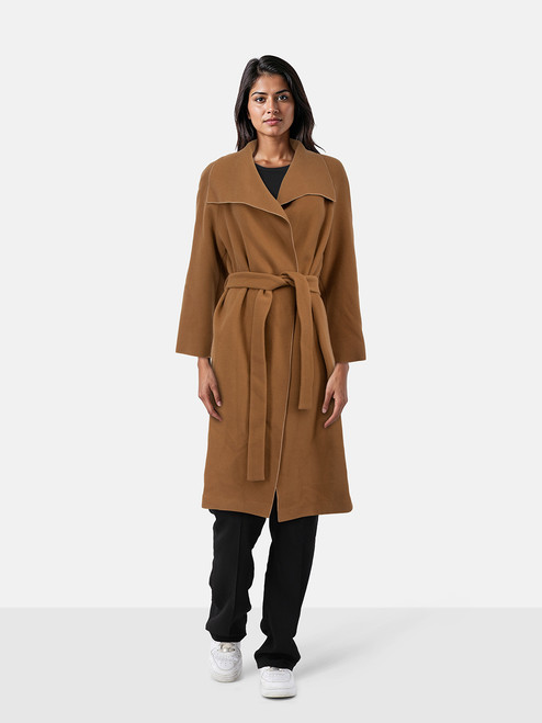 The Row Brown Wool Belted Robe Coat The Row Brown Wool Belted Robe Coat
