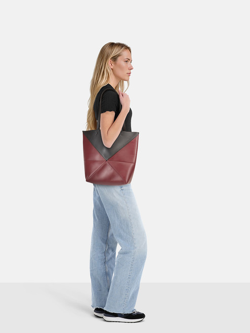 Loewe Burgundy Leather Puzzle Tote Bag Loewe Burgundy Leather Puzzle Tote Bag