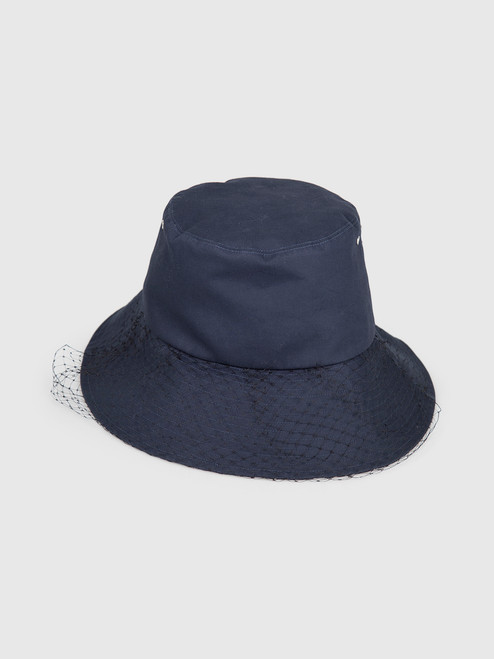Dior Navy Net Trim Bucket Hat Dior Navy Net Trim Bucket Hat