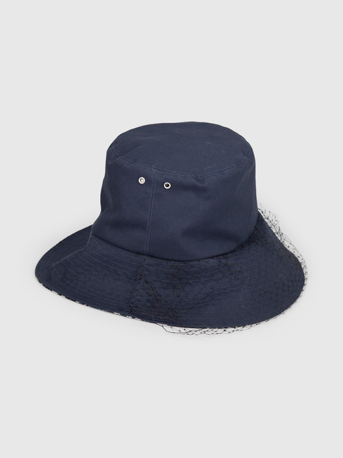 Dior Navy Net Trim Bucket Hat Dior Navy Net Trim Bucket Hat