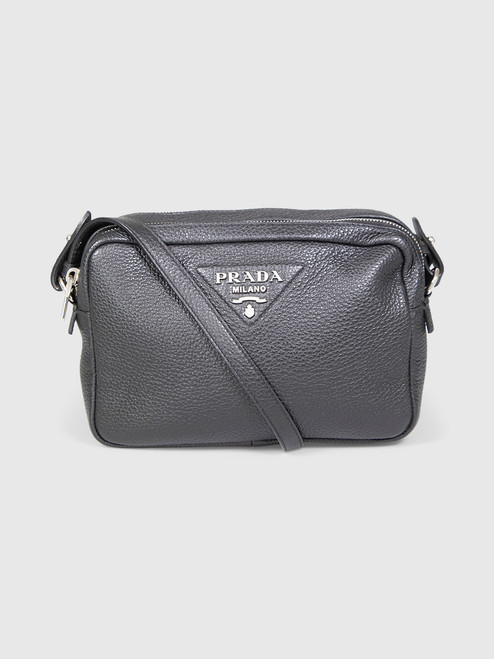 Prada Black Leather Logo Detail Crossbody Bag Prada Black Leather Logo Detail Crossbody Bag