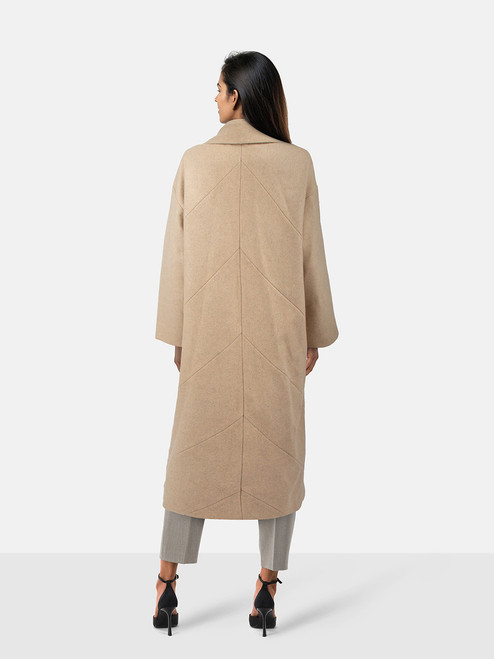 Roksanda Beige Wool Long Open Front Coat Roksanda Beige Wool Long Open Front Coat