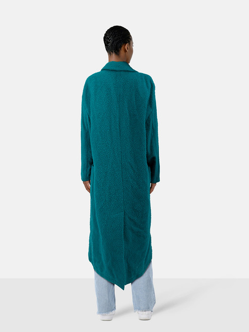 Jacob Cohen Teal Wool Single Breasted Coat Jacob Cohen Teal Wool Single Breasted Coat