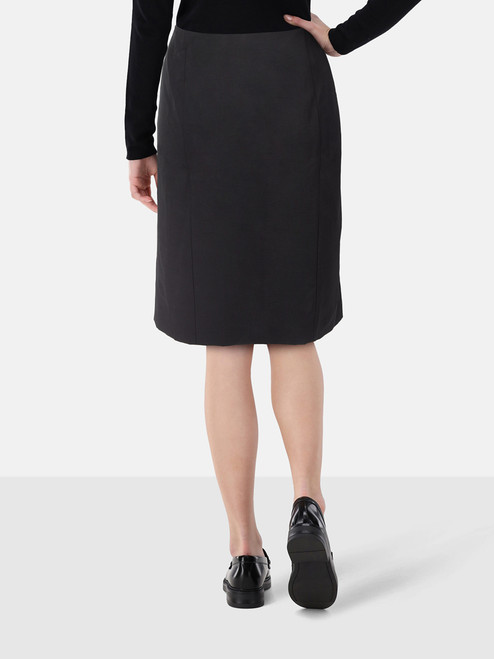 Prada Black Wool Front Pleat A-Line Skirt