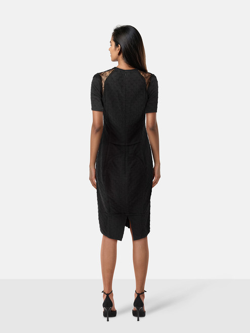 Nina Ricci Black Knee Length Short Sleeve Dress