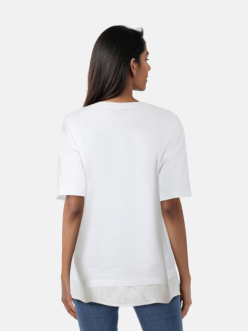 Dior White Oblique Hem T-Shirt Dior White Oblique Hem T-Shirt