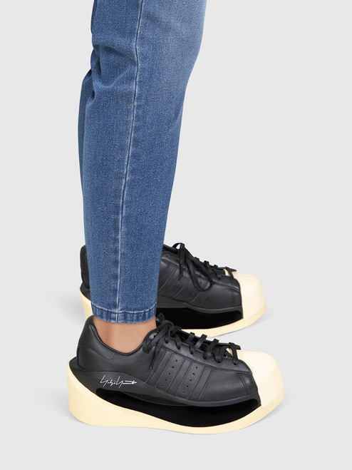 Yohji Yamamoto Y-3 Black Leather Gendo Superstar Trainers