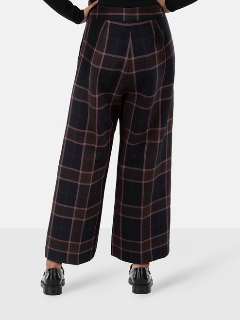 Smythe Rosewood Plaid Wide Leg Culotte