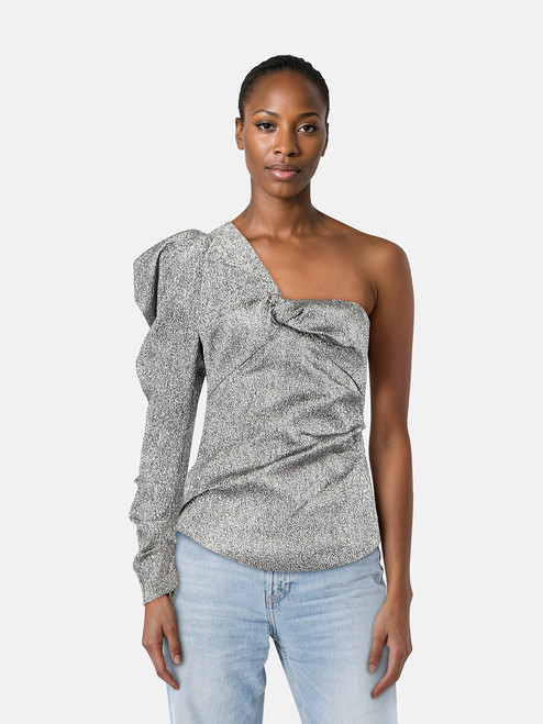 Isabel Marant Silver Metallic One Sleeve Top