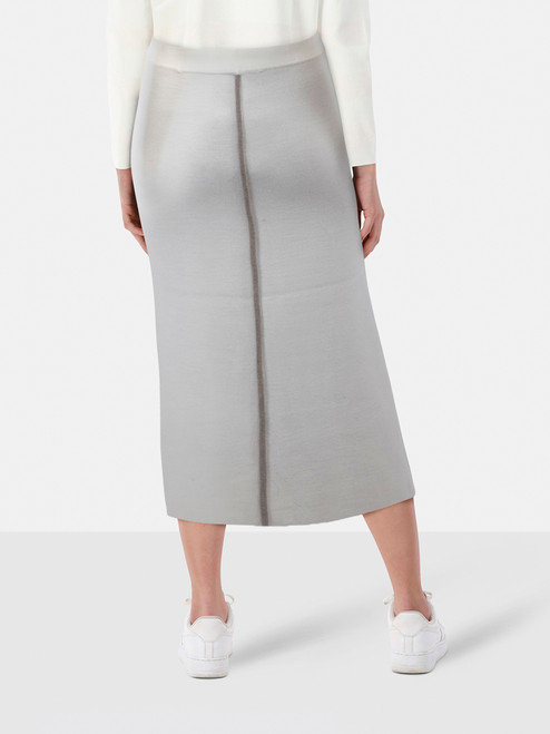 Victoria Beckham VVB Ecru Wool Midi Front Slit Skirt Victoria Beckham VVB Ecru Wool Midi Front Slit Skirt