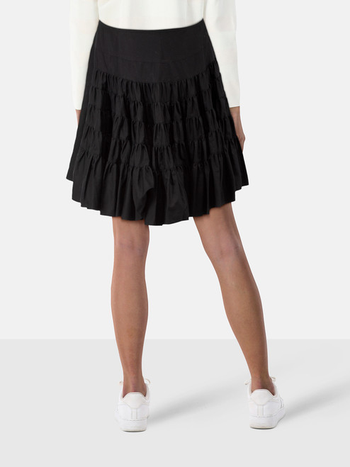 Alaïa Black Flared Ruffle Skirt