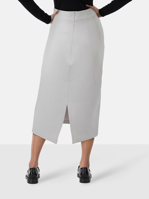 Safiyaa Grey Midi Pencil Skirt