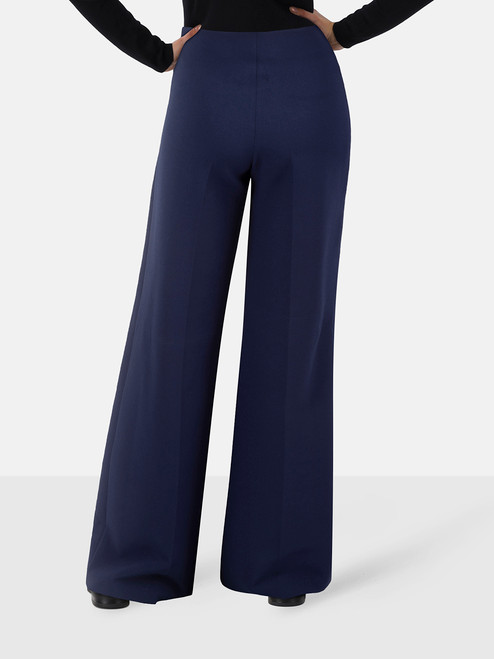 Safiyaa Navy High Rise Wide Fit Trousers