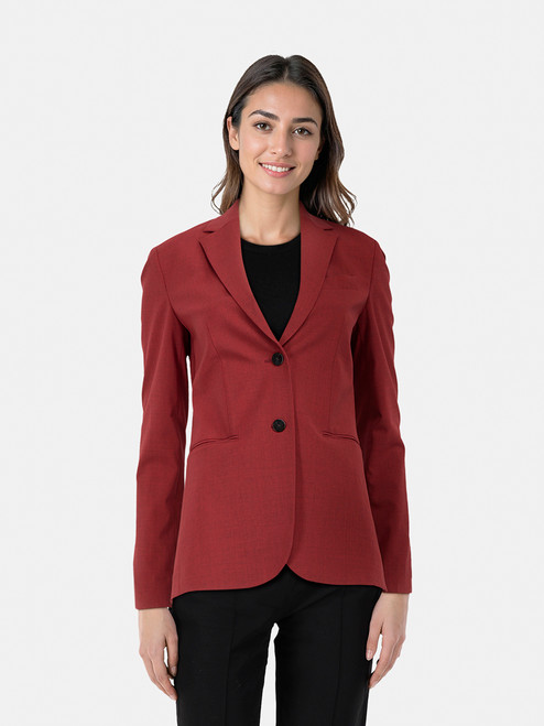 Theory Red Single Breasted Wool Blazer