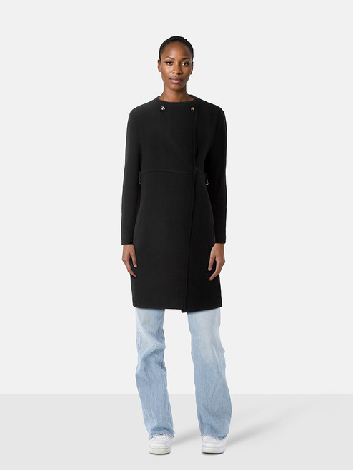 Fendi Black Long Wool Double Breasted Coat