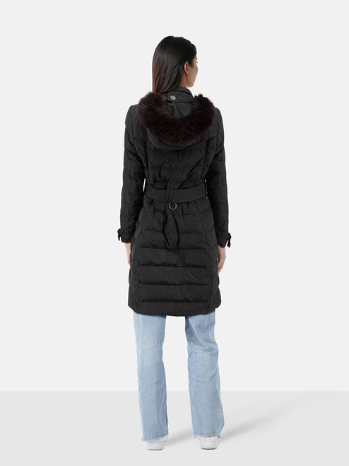 Burberry Black Fox Fur Trim Long Puffer Coat Burberry Black Fox Fur Trim Long Puffer Coat