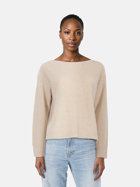 Jenni Kayne Beige Cashmere Knitted Jumper