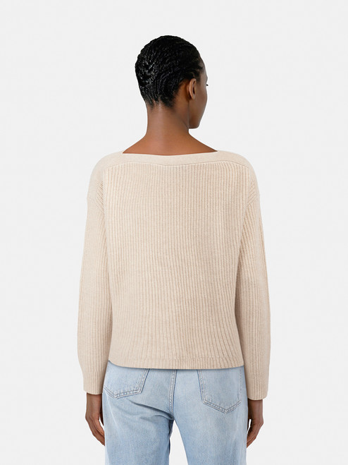 Jenni Kayne Beige Cashmere Knitted Jumper
