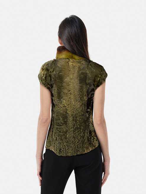 Oscar de la Renta Green Mink Fur Vest Oscar de la Renta Green Mink Fur Vest