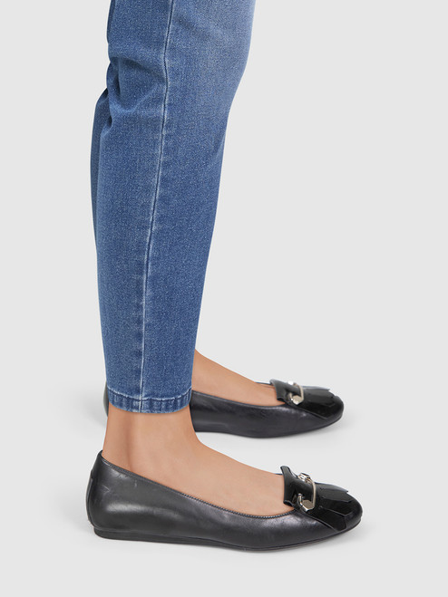Tod's Black Leather Fringed Detail Flats Tod's Black Leather Fringed Detail Flats
