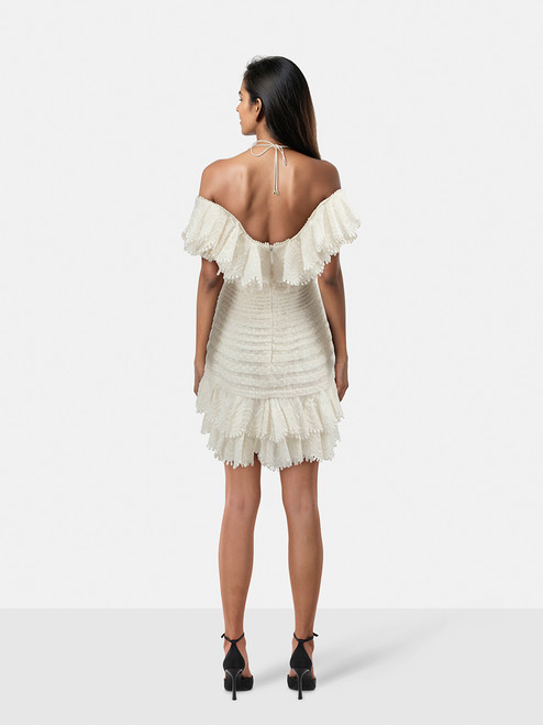 Zimmermann Ecru Super Eight Off Shoulder Dress Zimmermann Ecru Super Eight Off Shoulder Dress