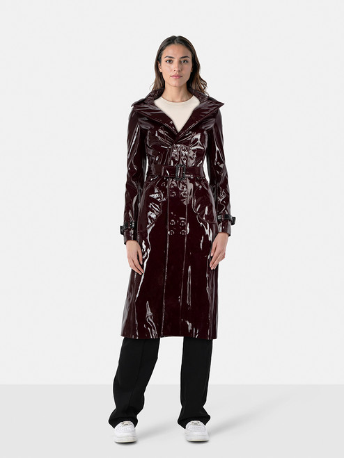 Maison Margiela Burgundy Vinyl Trench Coat Maison Margiela Burgundy Vinyl Trench Coat