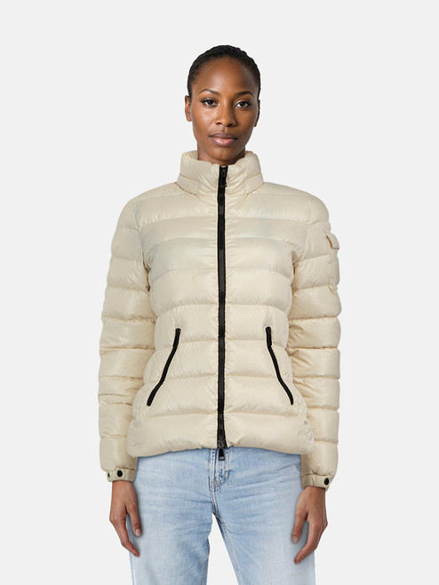 Moncler Ecru Badyfur Goose Down Jacket Moncler Ecru Badyfur Goose Down Jacket