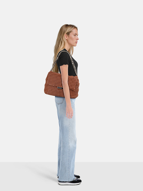 Stella McCartney Brown Vegan Leather Woven Bag Stella McCartney Brown Vegan Leather Woven Bag
