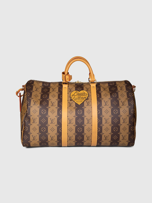 Louis Vuitton Louis Vuitton x Nigo Brown Monogram Keepall Bandoulière 50 Louis Vuitton Louis Vuitton x Nigo Brown Monogram Keepall Bandoulière 50