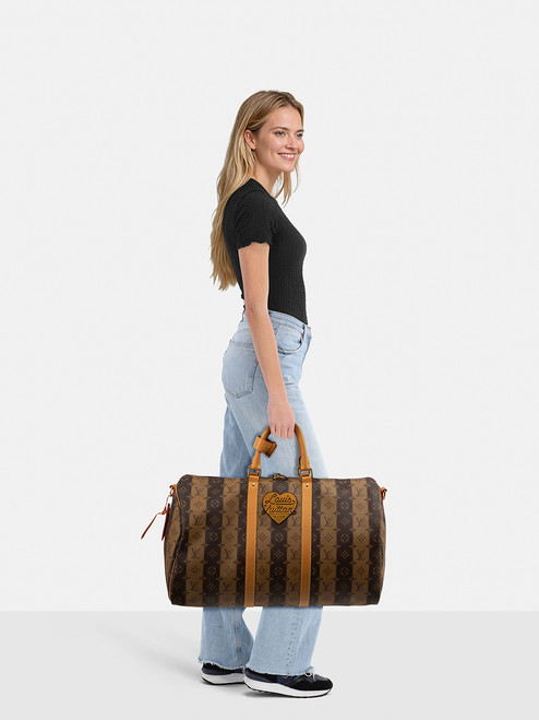 Louis Vuitton Louis Vuitton x Nigo Brown Monogram Keepall Bandoulière 50 Louis Vuitton Louis Vuitton x Nigo Brown Monogram Keepall Bandoulière 50