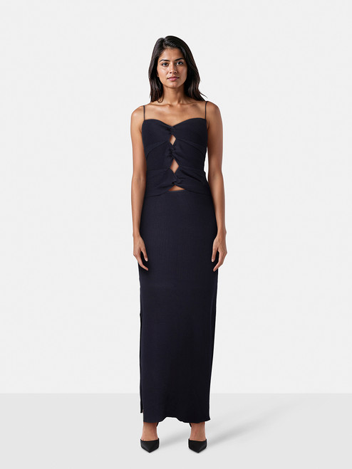 Cult Gaia Navy Knit Ribbed Long Dress Cult Gaia Navy Knit Ribbed Long Dress
