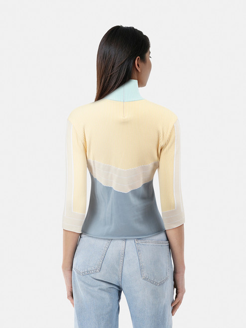 Bottega Veneta Panelled Mid Sleeve Top Bottega Veneta Panelled Mid Sleeve Top