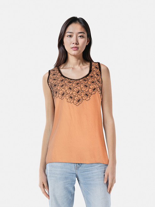 Bottega Veneta Coral Silk Floral Tank Top Bottega Veneta Coral Silk Floral Tank Top
