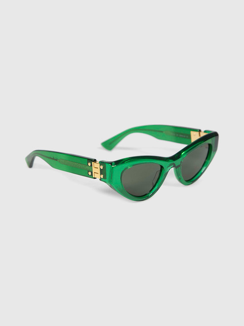 Bottega Veneta Green Cat Eye Sunglasses