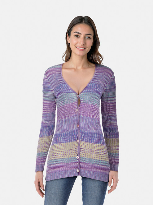Missoni Purple Patterned Cardigan Missoni Purple Patterned Cardigan