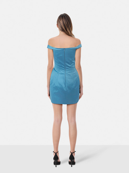 Magda Butrym Blue Sleeveless Hip Pads Dress Magda Butrym Blue Sleeveless Hip Pads Dress